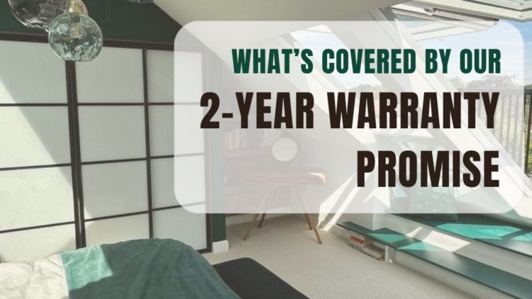 Modern attic bedroom with green accents, natural light, and glass pendant lighting