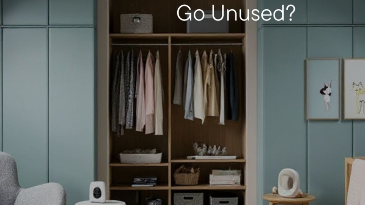 Modern attic home office with skylight, fitted shelving, desk, and natural daylight.