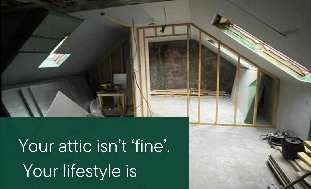 Unfinished attic conversion space showing exposed framing and sloped ceilings, highlighting unused potential beyond a traditional bedroom.