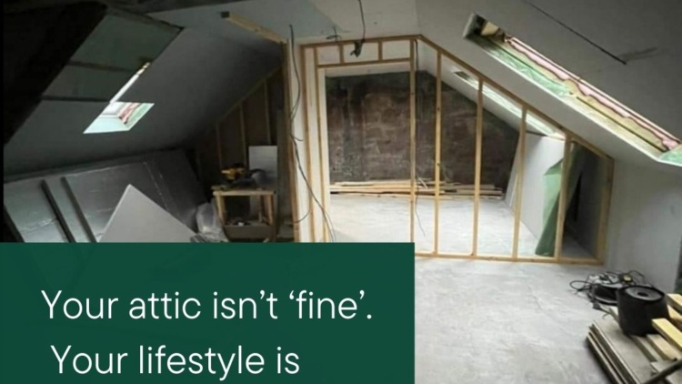 Unfinished attic conversion space showing exposed framing and sloped ceilings, highlighting unused potential beyond a traditional bedroom.