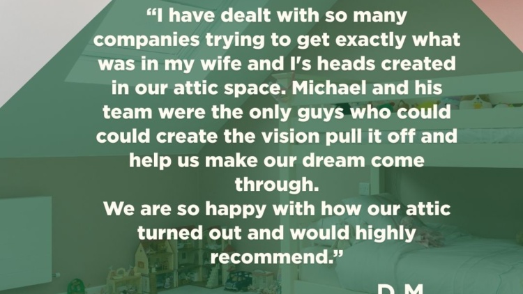 Converted attic playroom with bunk bed, skylights, and soft pink walls