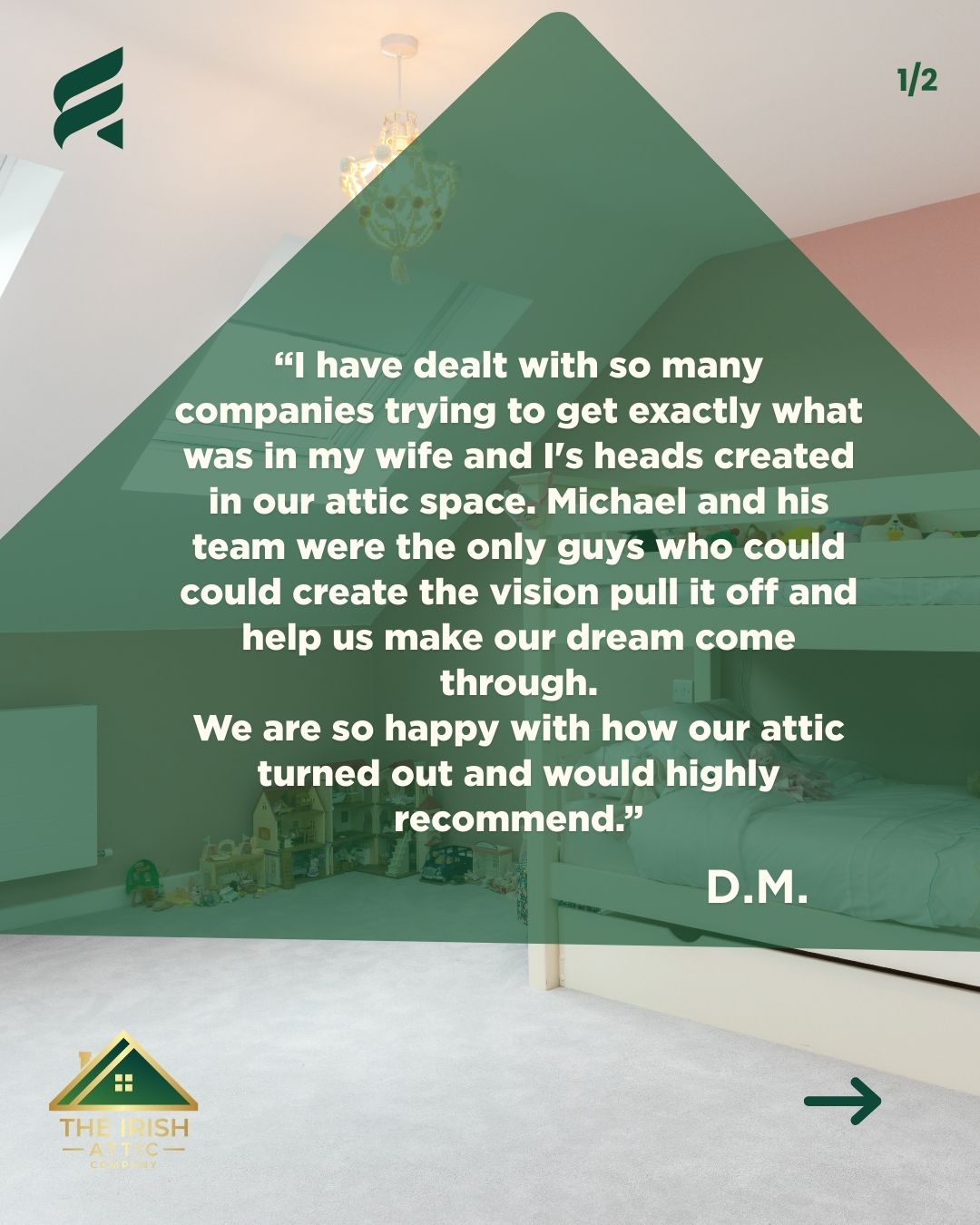 Converted attic playroom with bunk bed, skylights, and soft pink walls